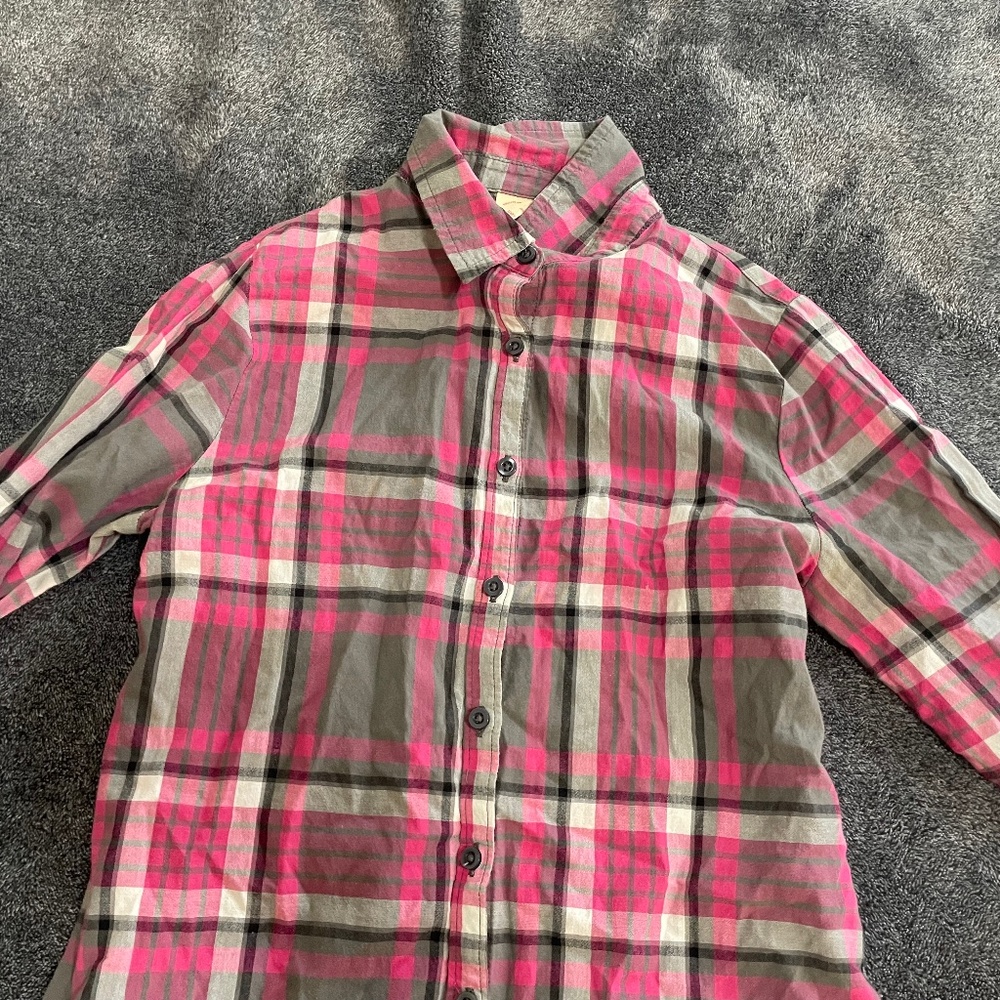 Faded glory girls plaid top